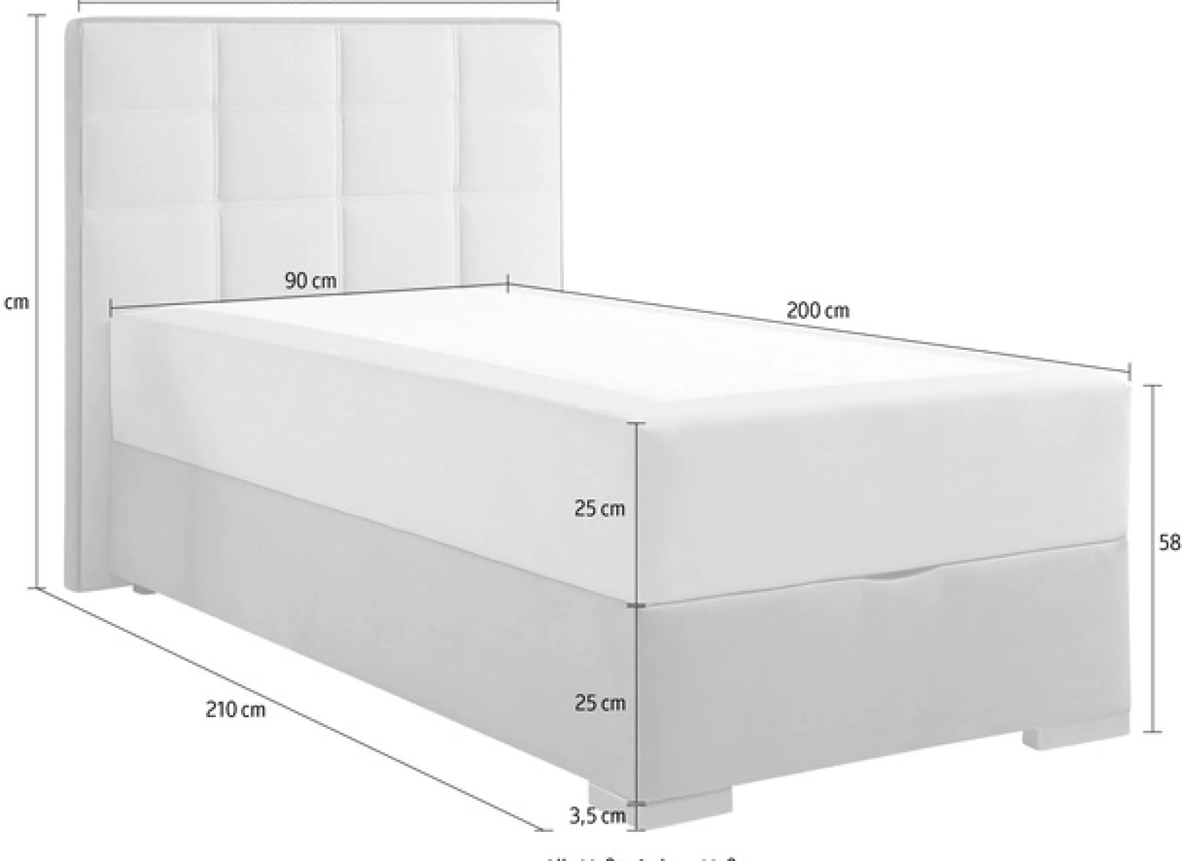 Maintal Boxspringbett mit Bettkasten und Topper