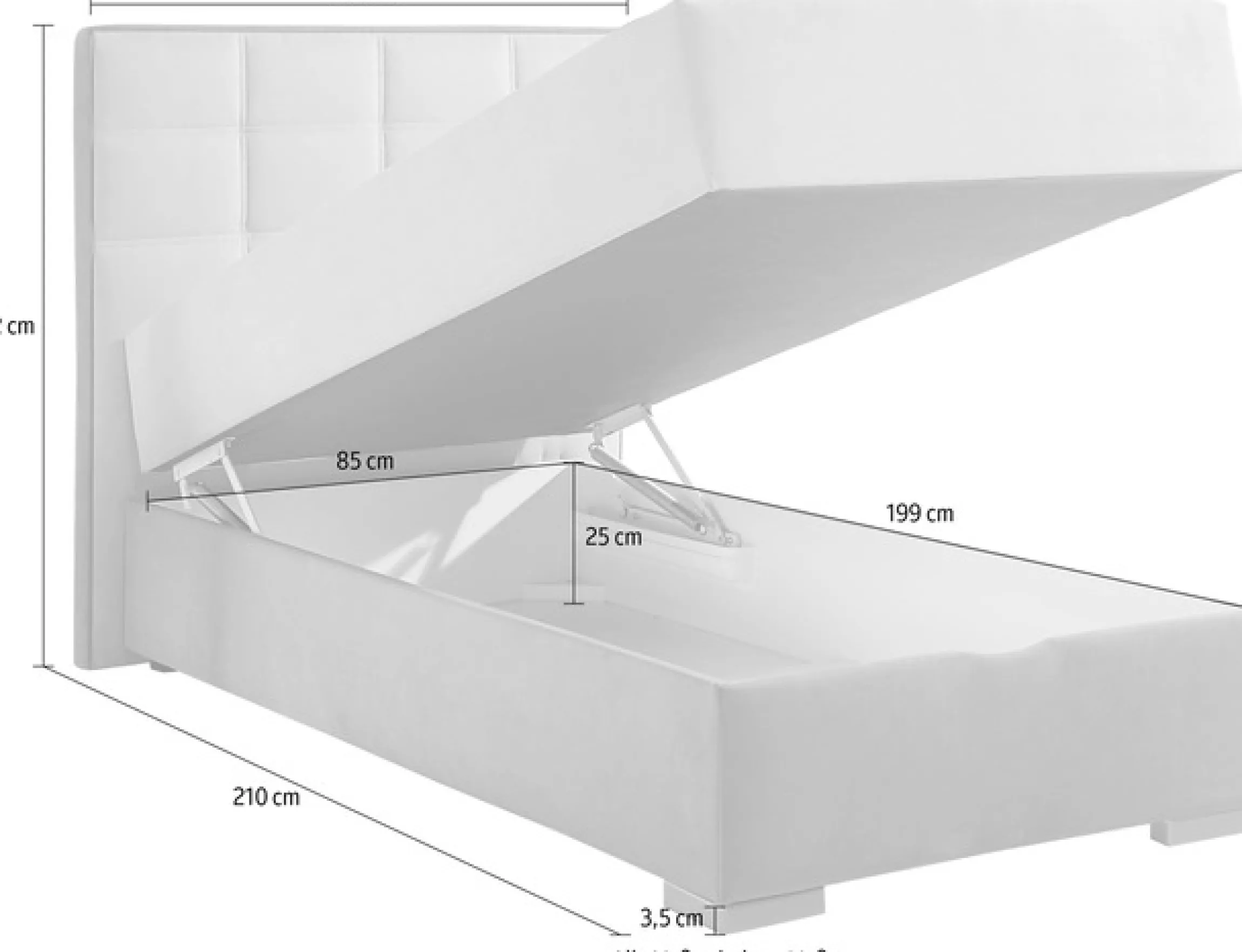 Maintal Boxspringbett mit Bettkasten und Topper