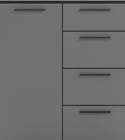 Manjana Möbel Kommode »mit Schwarz matten Metallgriffen in verschiedenen Ausführungen« mit Soft-Close-Funktion, in zwei Breiten verfügbar, 90 cm oder 135 cm