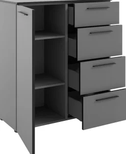 Manjana Möbel Kommode »mit Schwarz matten Metallgriffen in verschiedenen Ausführungen« mit Soft-Close-Funktion, in zwei Breiten verfügbar, 90 cm oder 135 cm