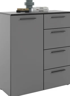 Manjana Möbel Kommode »mit Schwarz matten Metallgriffen in verschiedenen Ausführungen« mit Soft-Close-Funktion, in zwei Breiten verfügbar, 90 cm oder 135 cm