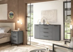 Manjana Möbel Kommode »mit Schwarz matten Metallgriffen in verschiedenen Ausführungen« mit Soft-Close-Funktion, mit variabel einsetzbaren Einlegeböden
