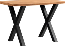 massivline&more Bartisch »Porto 300, Bartisch, Hochtisch, Tisch, Massivtisch« 2 Stk. tlg. Platte massiv, Gestell Metall pulverbeschichtet schwarz