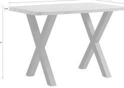 massivline&more Bartisch »Porto 300, Bartisch, Hochtisch, Tisch, Massivtisch« 2 Stk. tlg. Platte massiv, Gestell Metall pulverbeschichtet schwarz