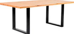 massivline&more Esstisch »Jakarta, Küchentisch, Tisch, Esstisch, Holztisch« 2 Stk. tlg. Platte massiv, Gestell Metall pulverbeschichtet schwarz