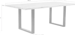 massivline&more Esstisch »Jakarta, Küchentisch, Tisch, Esstisch, Holztisch« 2 Stk. tlg. Platte massiv, Gestell Metall pulverbeschichtet schwarz