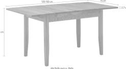 massivline&more Esstisch »Königsee« mit Auszug (120-160 cm)