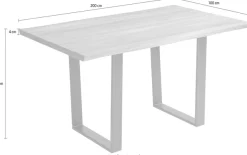 massivline&more Esstisch »Oviedo 4, Kufentisch, Küchentisch, Tisch, Holztisch« 2 Stk. tlg. mit Baumkante und massiver Platte, Maße: 200 x 100 cm