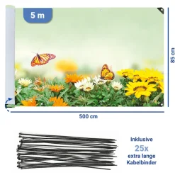 Maximex Balkonsichtschutz 5 m, reißfest, mit Schmetterlings-Motiv