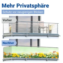 Maximex Balkonsichtschutz 5 m, reißfest, mit Schmetterlings-Motiv