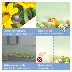 Maximex Balkonsichtschutz 5 m, reißfest, mit Schmetterlings-Motiv