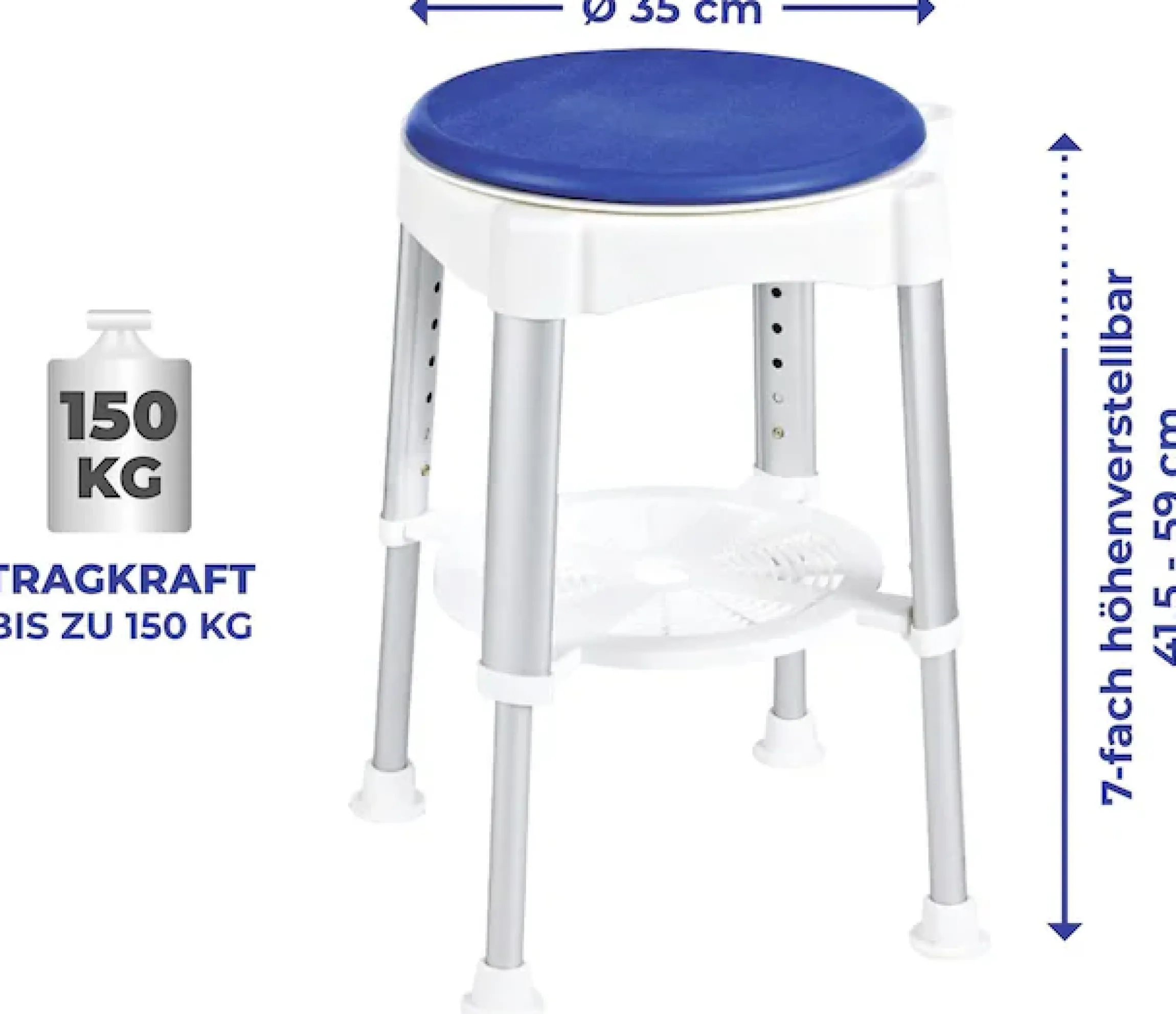 Maximex Duschhocker Tragkraft bis 150 kg