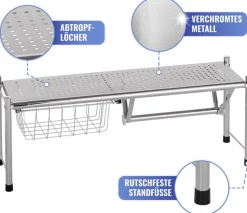 Maximex Küchenregal »Modell EXPANDO« ausziehbares Spülbeckenregal mit Küchenrollenhalter und Korb