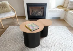 Möbilia Beistelltisch Set, 2 Stk. tlg. Ablagefläche aus Kork