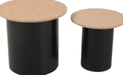 Möbilia Beistelltisch Set, 2 Stk. tlg. Ablagefläche aus Kork