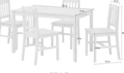 Möbilia Essgruppe »Chur« Set, 5 Stk. tlg. gefertigt aus massivem Kiefernholz