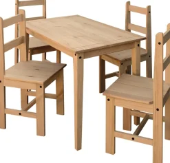 Möbilia Essgruppe Set, 5 Stk. tlg. Holzoberfläche honigfarbend gewachst