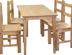Möbilia Essgruppe Set, 5 Stk. tlg. Holzoberfläche honigfarbend gewachst