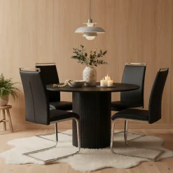 Möbilia Esstisch Sockel mit Lamellendesign