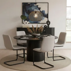 Möbilia Esstisch Sockel mit Lamellendesign