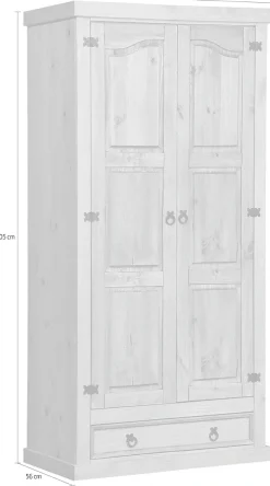 Möbilia Kleiderschrank 1 Stk. tlg. Holzoberfläche honigfarbend gewachst