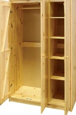 Möbilia Kleiderschrank 1 Stk. tlg. gefertigt aus massivem Kiefernholz