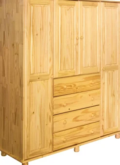 Möbilia Kleiderschrank 1 Stk. tlg. gefertigt aus massivem Kiefernholz