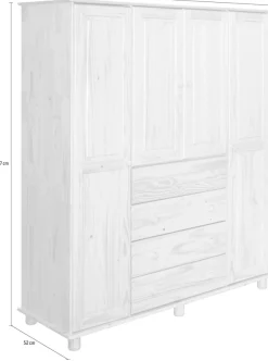 Möbilia Kleiderschrank 1 Stk. tlg. gefertigt aus massivem Kiefernholz