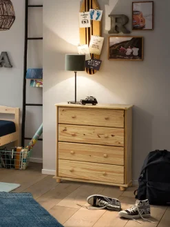 Möbilia Kommode »Chur« aus massiven Kiefernholz, Breite 80 cm, Höhe 102 cm