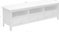 Möbilia Lowboard 1 Stk. tlg. Kommode mit drei Kabeldurchführungen