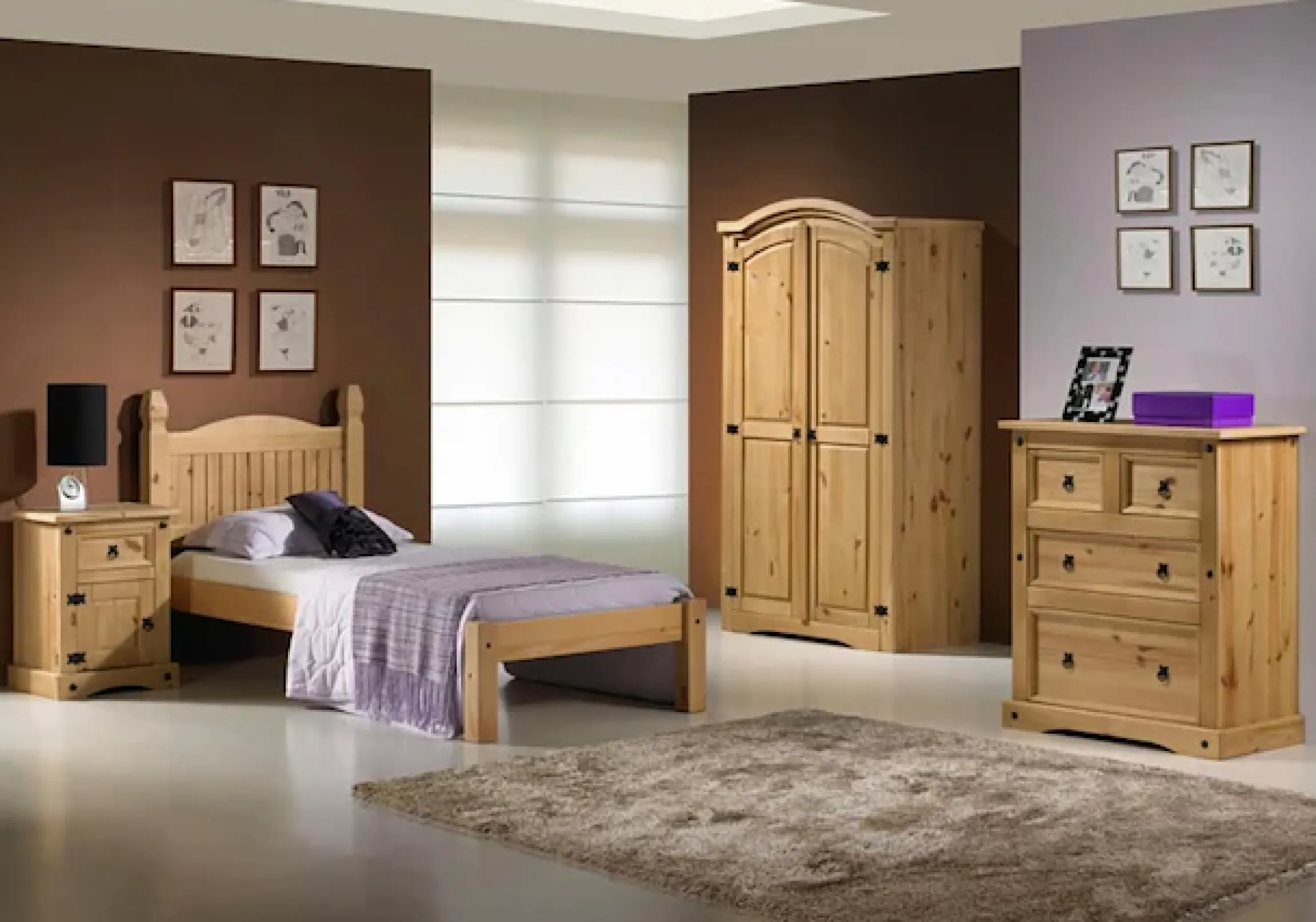 Möbilia Nachtkommode im Landhaus-Stil