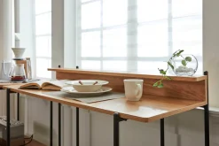 Möbilia Schreibtisch »Knur« Arbeitsplatte Akazie Dekor, geeignet für das Home office, Laptoptisch