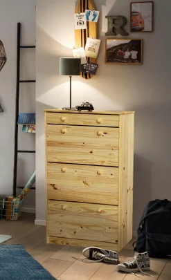 Möbilia Schuhschrank 1 Stk. tlg. gefertigt aus massivem Kiefernholz