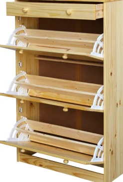Möbilia Schuhschrank 1 Stk. tlg. gefertigt aus massivem Kiefernholz