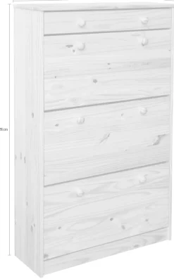 Möbilia Schuhschrank 1 Stk. tlg. gefertigt aus massivem Kiefernholz