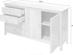 Möbilia Sideboard »Chur« Kommode aus Massivholz Kiefer