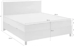 meise.möbel Boxbett »KORSIKA, Polsterbett mit Bettkasten, inkl. Taschenfederkernmatratze H3« mit Kaltschaum-Topper, Cordstoff-Bezug, 140x200 cm, Holzfüße