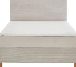 meise.möbel Boxbett »KORSIKA, Polsterbett mit Bettkasten, inkl. Taschenfederkernmatratze H3« mit Kaltschaum-Topper, Cordstoff-Bezug, 140x200 cm, Holzfüße