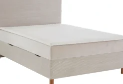 meise.möbel Boxbett »KORSIKA, Polsterbett mit Bettkasten, inkl. Taschenfederkernmatratze H3« mit Kaltschaum-Topper, Cordstoff-Bezug, 140x200 cm, Holzfüße