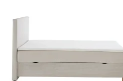 meise.möbel Boxbett »KORSIKA, Polsterbett mit Bettkasten, inkl. Taschenfederkernmatratze H3« mit Kaltschaum-Topper, Cordstoff-Bezug, 140x200 cm, Holzfüße