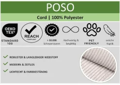 meise.möbel Boxbett »KORSIKA, Polsterbett mit Bettkasten, inkl. Taschenfederkernmatratze H3« mit Kaltschaum-Topper, Cordstoff-Bezug, 140x200 cm, Holzfüße