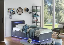 meise.möbel Polsterbett »CIRCLE inkl. LED-Beleuchtung & USB-Anschluss, wahlweise mit Bettkasten« erhältlich in den Breiten 90cm, 120cm & 140cm