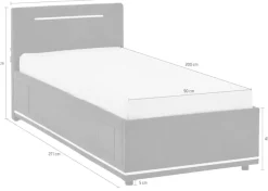 meise.möbel Polsterbett »CIRCLE inkl. LED-Beleuchtung & USB-Anschluss, wahlweise mit Bettkasten« erhältlich in den Breiten 90cm, 120cm & 140cm