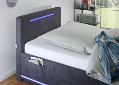 meise.möbel Polsterbett »CIRCLE inkl. LED-Beleuchtung & USB-Anschluss, wahlweise mit Bettkasten« erhältlich in den Breiten 90cm, 120cm & 140cm