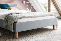 meise.möbel Polsterbett »Lena in verschiedenen Breiten und Farben erhältlich« Breite 120cm & 140cm, mit Holzfüßen