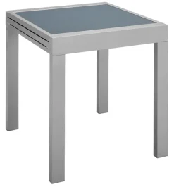 MERXX Balkonset »Lima« 2x Klappsessel, 1x Ausziehtisch 65(130)x65 cm, 3 Stk. tlg. pulverbeschichtetes Aluminium, aus 100% Polyester, für 2 Personen