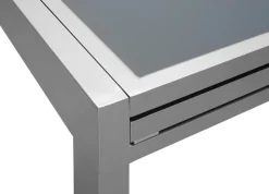 MERXX Balkonset »Lima« 2x Klappsessel, 1x Ausziehtisch 65(130)x65 cm, 3 Stk. tlg. pulverbeschichtetes Aluminium, aus 100% Polyester, für 2 Personen