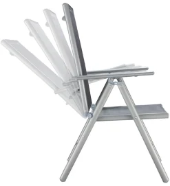 MERXX Balkonset »Lima« 2x Klappsessel, 1x Ausziehtisch 65(130)x65 cm, 3 Stk. tlg. pulverbeschichtetes Aluminium, aus 100% Polyester, für 2 Personen