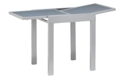 MERXX Balkonset »Lima« 2x Klappsessel, 1x Ausziehtisch 65(130)x65 cm, 3 Stk. tlg. pulverbeschichtetes Aluminium, aus 100% Polyester, für 2 Personen