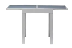 MERXX Balkonset »Lima« 2x Klappsessel, 1x Ausziehtisch 65(130)x65 cm, 3 Stk. tlg. pulverbeschichtetes Aluminium, aus 100% Polyester, für 2 Personen
